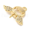 Brass Micro Pave Clear Cubic Zirconia Peg Bails Pendants KK-Z073-34G-2
