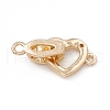 Rack Plating Brass Pave Clear Cubic Zirconia Fold Over Clasps KK-G455-09-3