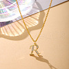 Fashionable Brass Micro Pave Clear Cubic Zirconia Initial Pendant Necklaces for Women FS-WG2FE2D-18-1