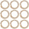 SUNNYCLUE 12Pcs Alloy Crystal Rhinestone Spring Gate Rings FIND-SC0012-68KCG-1