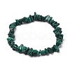 Natural Malachite Chip Beads Stretch Bracelets X-BJEW-JB05765-04-2