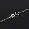 Anti-Tarnish Trendy Unisex Rhodium Plated 925 Sterling Silver Cable Chains Necklaces STER-M034-B-07-1