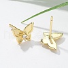 Brass Butterfly Stud Earrings EJEW-R016-19G-4