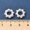 Brass Cubic Zirconia European Beads KK-A254-07S-2