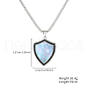 Vintage Shield Pendant Necklaces with Black Agate Inlay OL5514-1