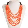 Flat Round Resin & Coconut Heishi Beaded Multi Layered Necklaces for Women FS-WGC6677-02-3