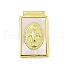 Rack Plating Brass Pave Natural Shell Pendants KK-G513-26G-1
