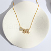 Heart Initial Brass Micro Pave Clear Cubic Zirconia Pendant Necklaces FS-WG89C2E-13-1