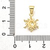 Sun Brass Micro Pave Cubic Zirconia Charms KK-S508-06G-3