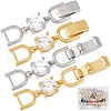 Beebeecraft 2 sets 2 Colors Extender Clasps Brass Micro Pave Cubic Zirconia Fold Over Extension Clasps FIND-BBC003-55B-1