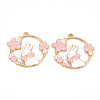 Eco-Friendly Alloy Enamel Pendants ENAM-T011-54-NR-2