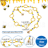Alloy Hexagon & Enamel Bee Charm Knitting Row Counter Chains HJEW-PH01813-2