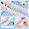 4 Yards Polyester Pleated Lace Trim OCOR-WH0085-42B-3