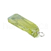 Electroplated Natural Quartz Crystal Pendants PALLOY-JF02797-5