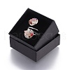 Electroplate Glass Cuff Rings RJEW-JR00248-05-4