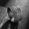Vintage Totem Stainless Steel Wide Finger Rings for Men FS-WG9BFEA-08-1