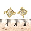 Brass Pave Clear Cubic Zirconia Fruit Connector Charms KK-Z109-01G-01-3