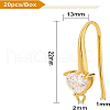 Brass Cubic Zirconia Earring Hooks KK-BC0006-32G-2