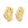 Twist Brass Cubic Zirconia Hoop Earrings EJEW-Q016-18G-3