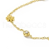 Crystal & Jet Rhinestone with Flower Link Chain Bracelets BJEW-H556-05G-2