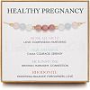 Adjustable Natural Rose Quartz & Aquamarine & Moonstone & Rhodonite Round Beaded Slider Bracelets for Healthy Pregnancy Gift FS-WG14B1D-01-1