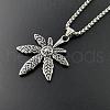 Retro Rock Punk Men's Maple Leaf Stainless Steel Pendant Necklaces DF8186-1