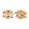 304 Stainless Steel Cat Eye Cabochon Stud Earrings EJEW-V014-04G-2