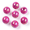 UV Plating Rainbow Iridescent Acrylic Beads PACR-D070-01M-1