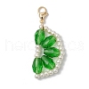 Orange Glass Pearl & Glass Beads Pendant Decorations HJEW-TA00336-3