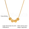 Fashionable Stainless Steel Round Snake Chain Love Flat Round Beaded Pendant Necklaces for Women QM2267-1-1
