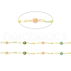 Handmade Brass Enamel Flower Link Chains CHC-D032-07G-2