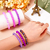 6Pcs 6 Styles 8mm Glass Round Beaded Stretch Bracelet Sets BJEW-TAC0022-7