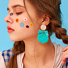 ANATTASOUL 5 Pairs 5 Colors Acrylic Flower Dangle Stud Earrings EJEW-AN0003-68-2