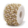 Brass & ABS Plastic Pearl Round Link Chains CHC-G024-12G-3
