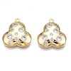 Brass Micro Pave Clear Cubic Zirconia Charms KK-N232-259-1