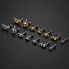 Stainless Steel Micro Pave Clear Cubic Zirconia Threadless Labrets WG26305-13-3