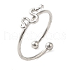 304 Stainless Steel Open Cuff Ring RJEW-M167-07P-1