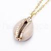 Electroplate Cowrie Shell Pendants Necklaces NJEW-JN02362-2