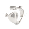 Irregular Brass Open Cuff Rings for Women RJEW-A046-09P-1