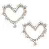 2Pcs Hollow Heart Handicraft Beading Felt Appliques PATC-FG0001-53-1