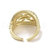 Brass Micro Pave Cubic Zirconia Open Cuff Ring RJEW-K256-51G-3