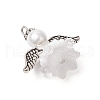 Glass Seed Beaded Angel Pendants PALLOY-MZ00714-01-3