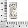 Brass Crystal Rhinestone Rectangle with Leaf Multi-Strands Links KK-P306-16P-4