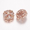 Brass Micro Pave Cubic Zirconia Pendants ZIRC-G084-04RG-FF-1