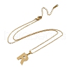 Ion Plating(IP) Initial Letter 304 Stainless Steel Pendant Necklaces NJEW-M199-01G-R-3