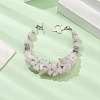 Natural Rose Quartz Chips Beaded Bracelets BJEW-TA00424-2