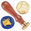 Golden Plated Brass Sealing Wax Stamp Head AJEW-WH0208-947-1