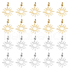Unicraftale 20Pcs 2 Colors 201 Stainless Steel Solar Eclipse Pendants STAS-UN0052-90-1