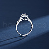 Rhodium Plated 925 Sterling Silver Micro Pave Cubic Zirconia Finger Rings for Women WGDE2BC-12-2