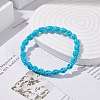 Synthetic Turquoise(Dyed) Skull Stretch Bracelet BJEW-JB08068-02-2